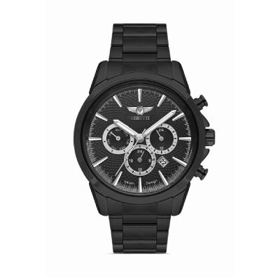 Men’s Luxury Watch Verutti VR-1022-1 – Black Steel & Dial