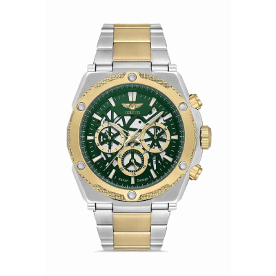Men’s Luxury Watch Verutti VR-1023-1 – Two-Tone & Green Skeleton