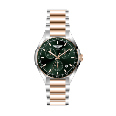 Men’s Luxury Watch Verutti VR-1040-4 – Silver-Gold Green Dial