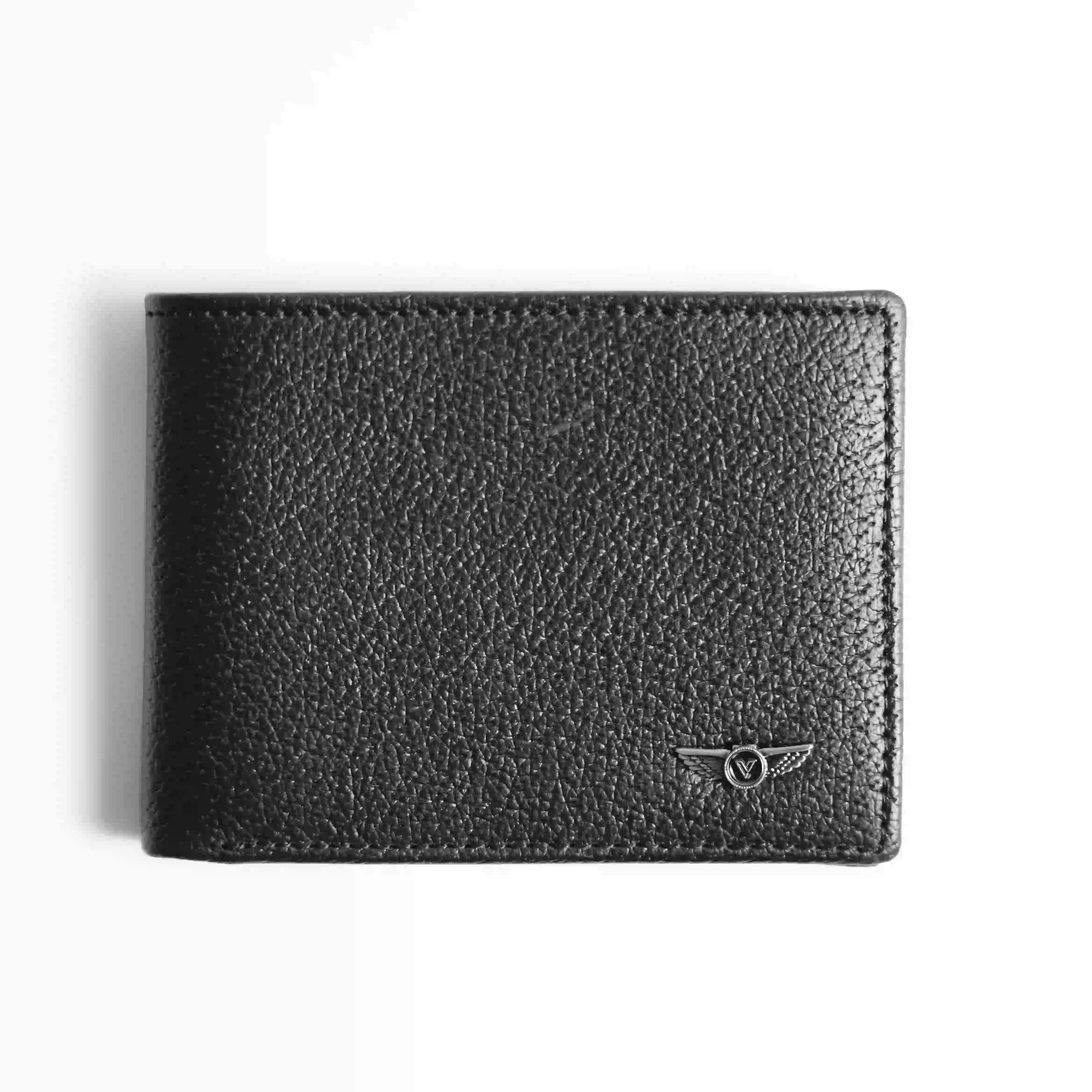 Men’s Genuine Leather Wallet – Black Cowhide – Verutti VRW-5005-1