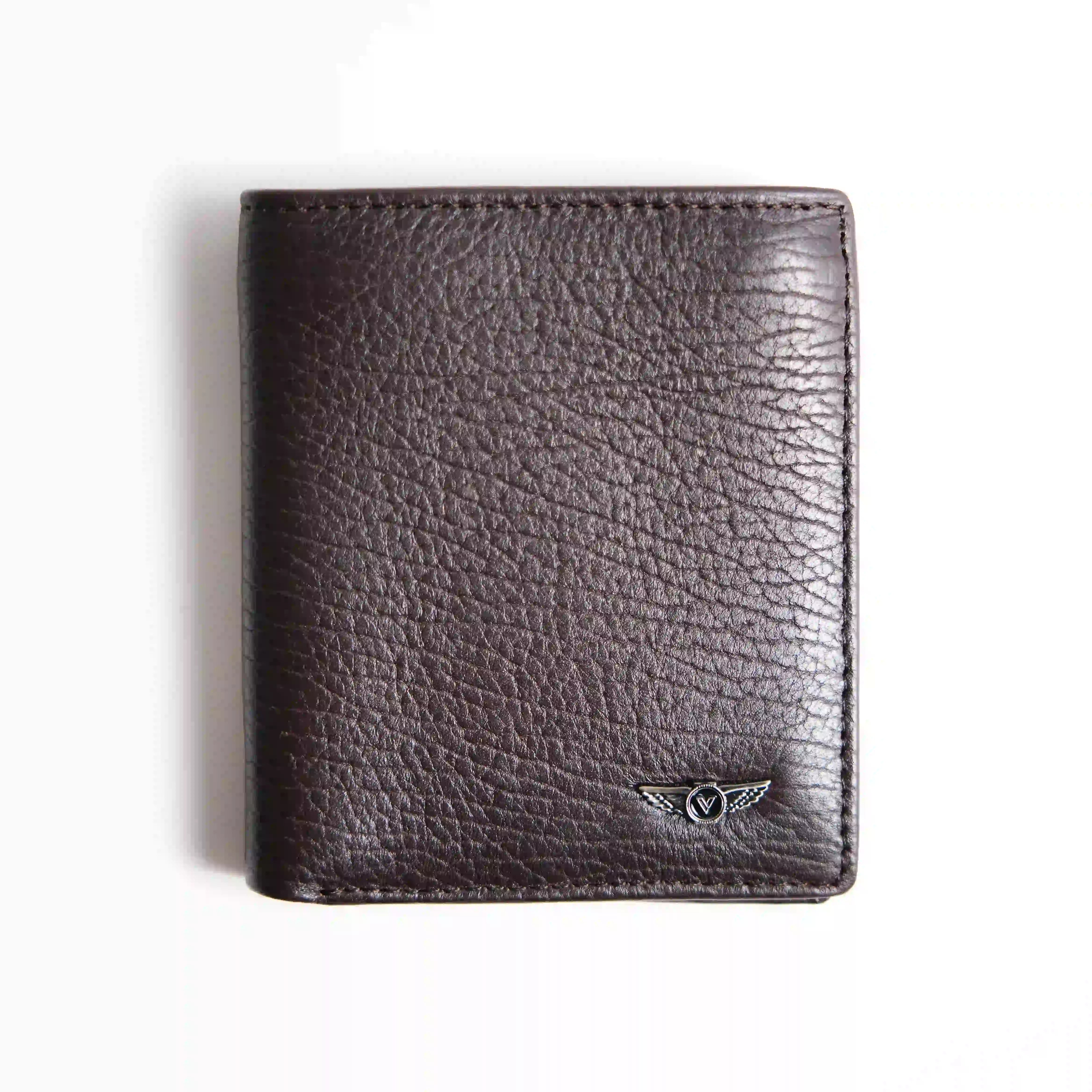 Men’s Genuine Leather Vertical Wallet – Brown Cowhide – Verutti VRW-5003-2