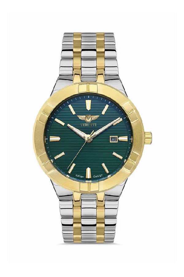 Men’s Luxury Watch Verutti VR-1019-2 – Two-Tone & Green Dial