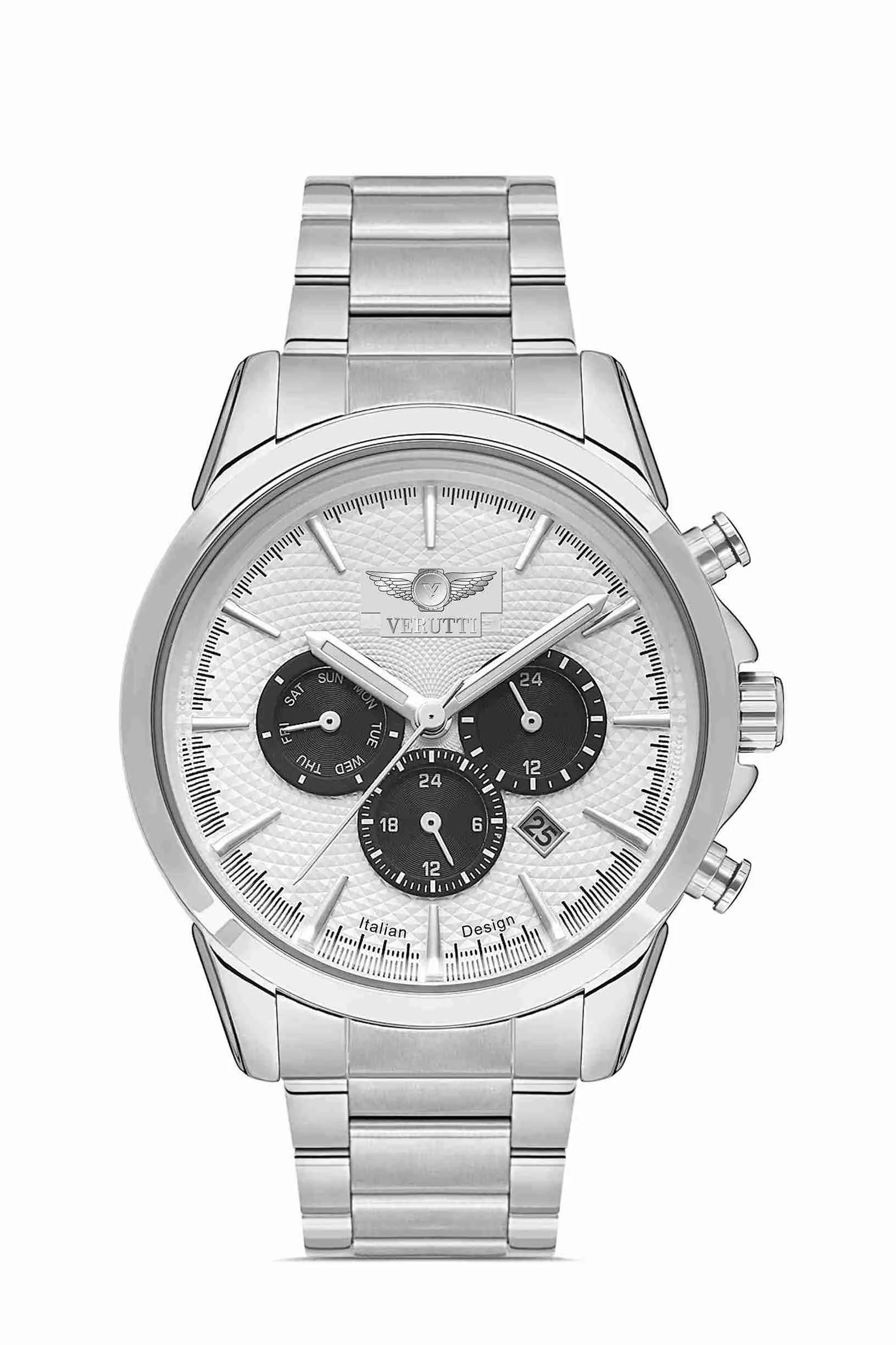 Men’s Luxury Watch Verutti VR-1022-2 – Silver & White Dial