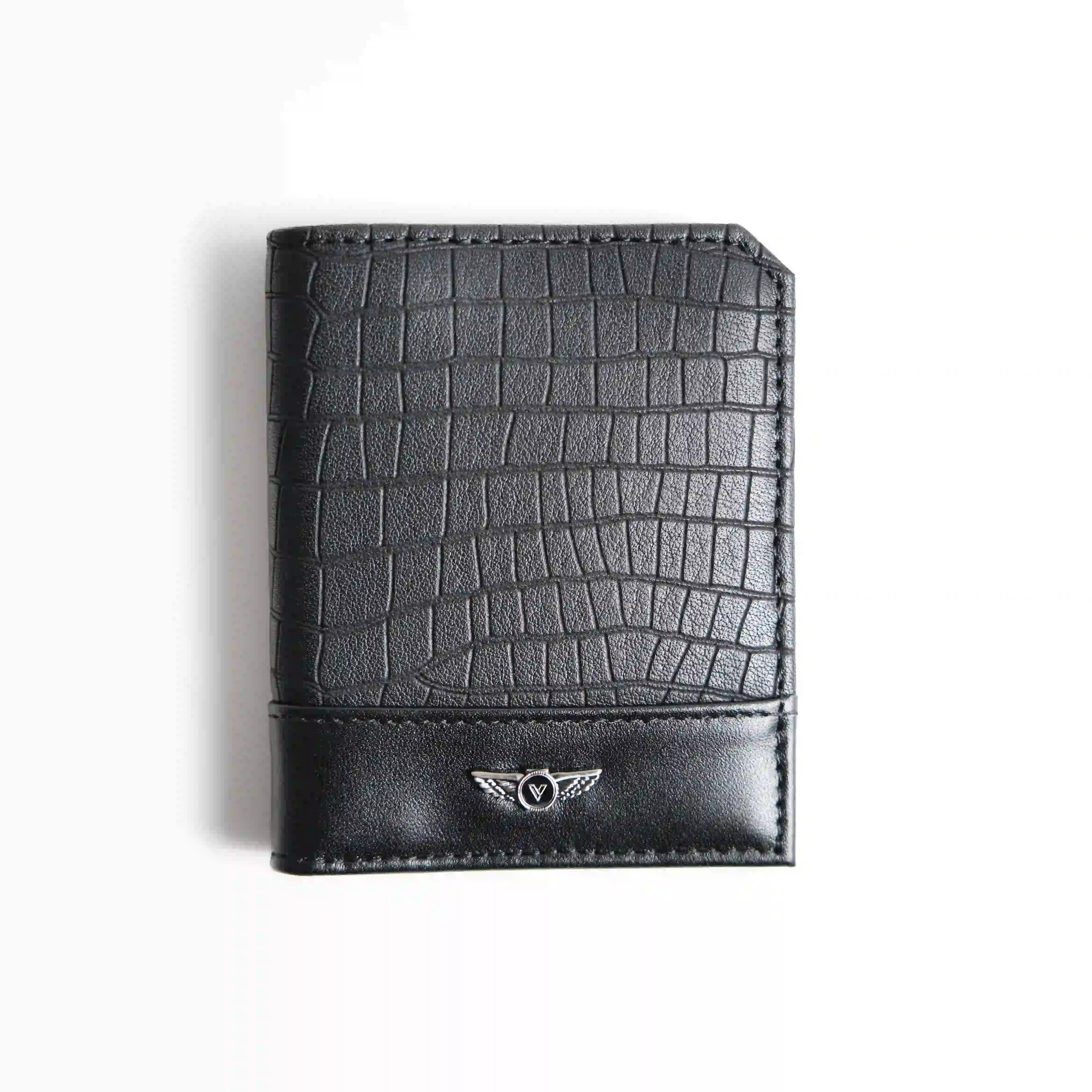 Verutti Men’s Leather Wallet in Black Cowhide, Model VRW-5009-1