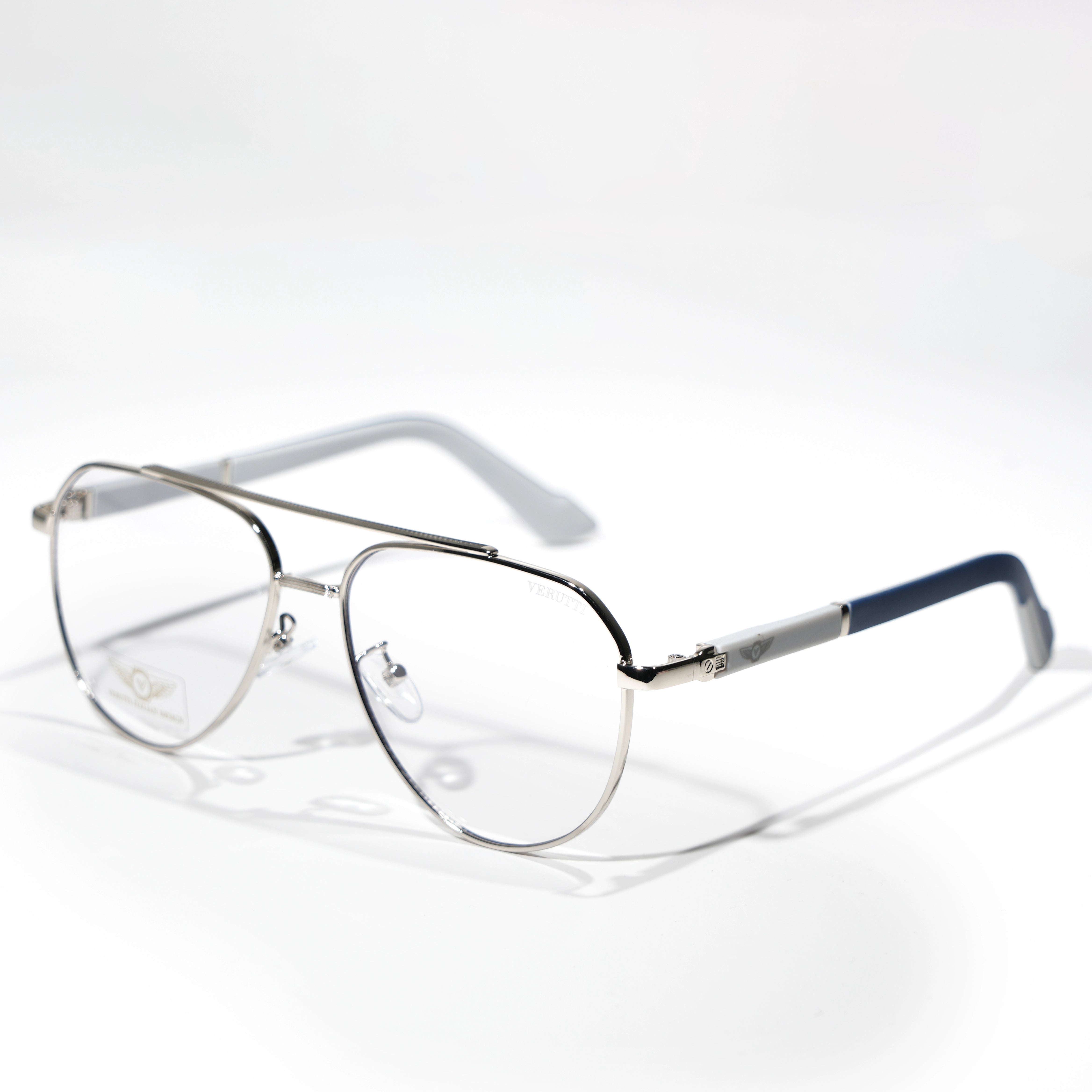 Silver optical frame by Italian Brand Verutti, Model BZ9017