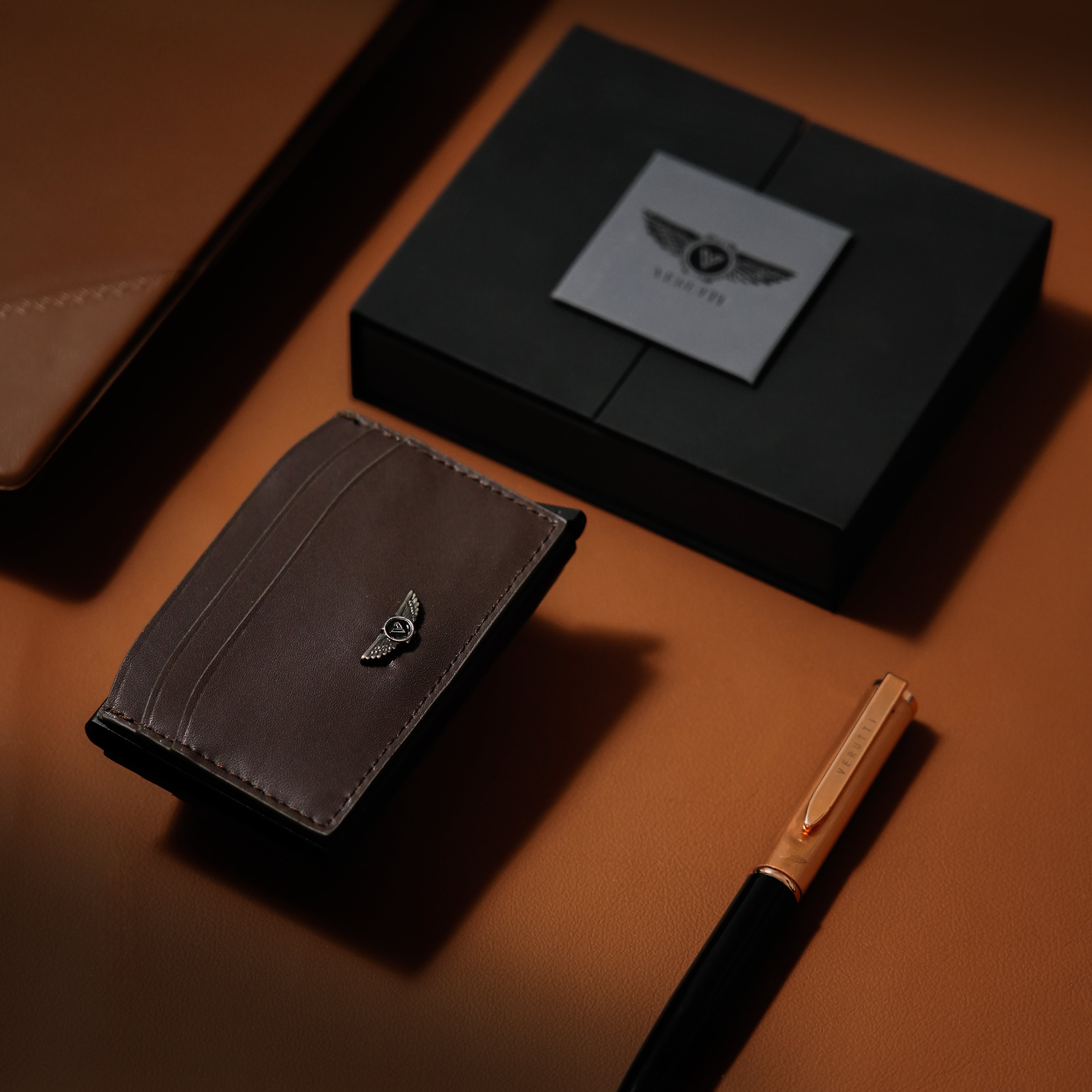 Men’s Genuine Leather Wallet – Brown Cowhide – VRW-1014-4