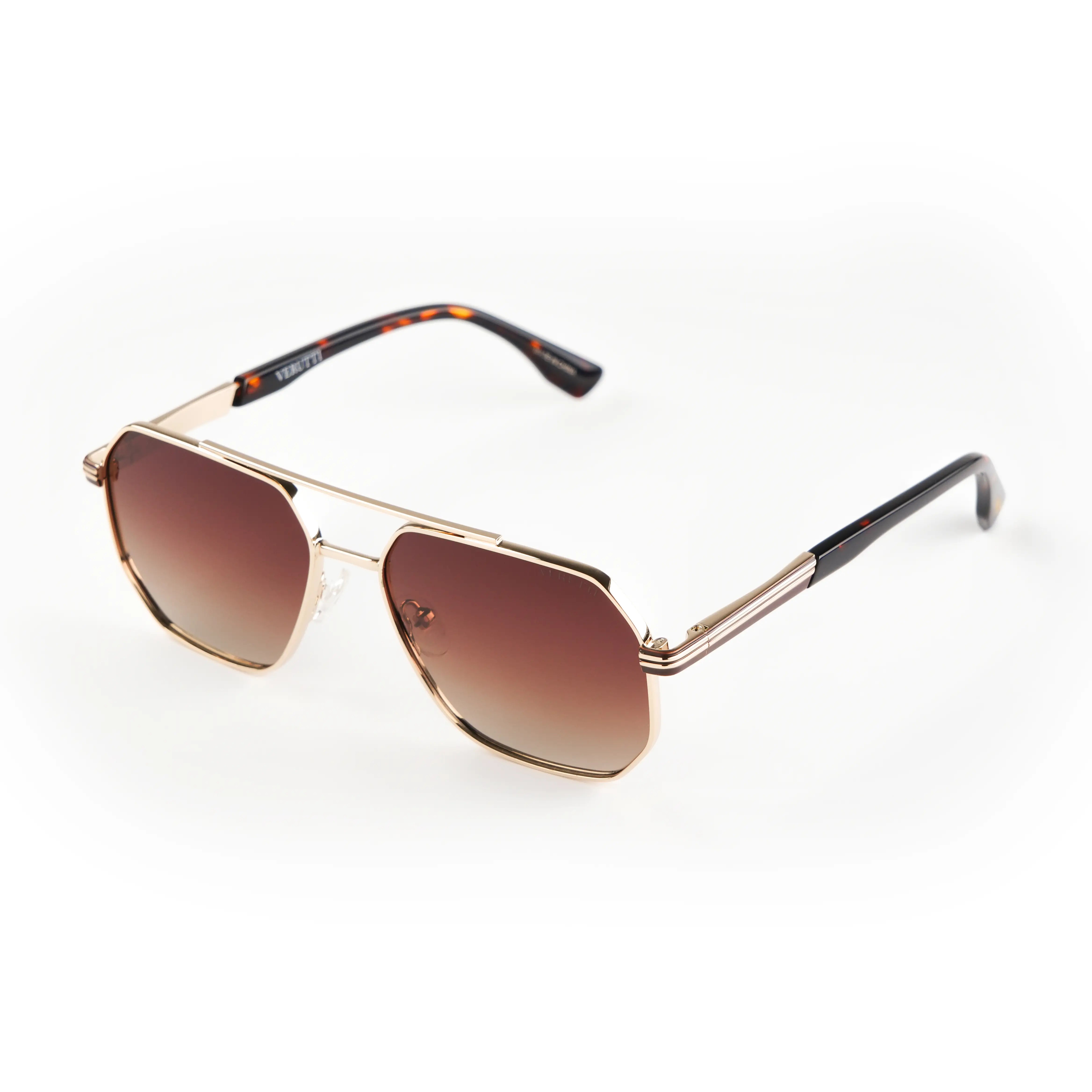 Men’s Luxury Sunglasses Verutti S6617-C1 – Soft Geometric Brown