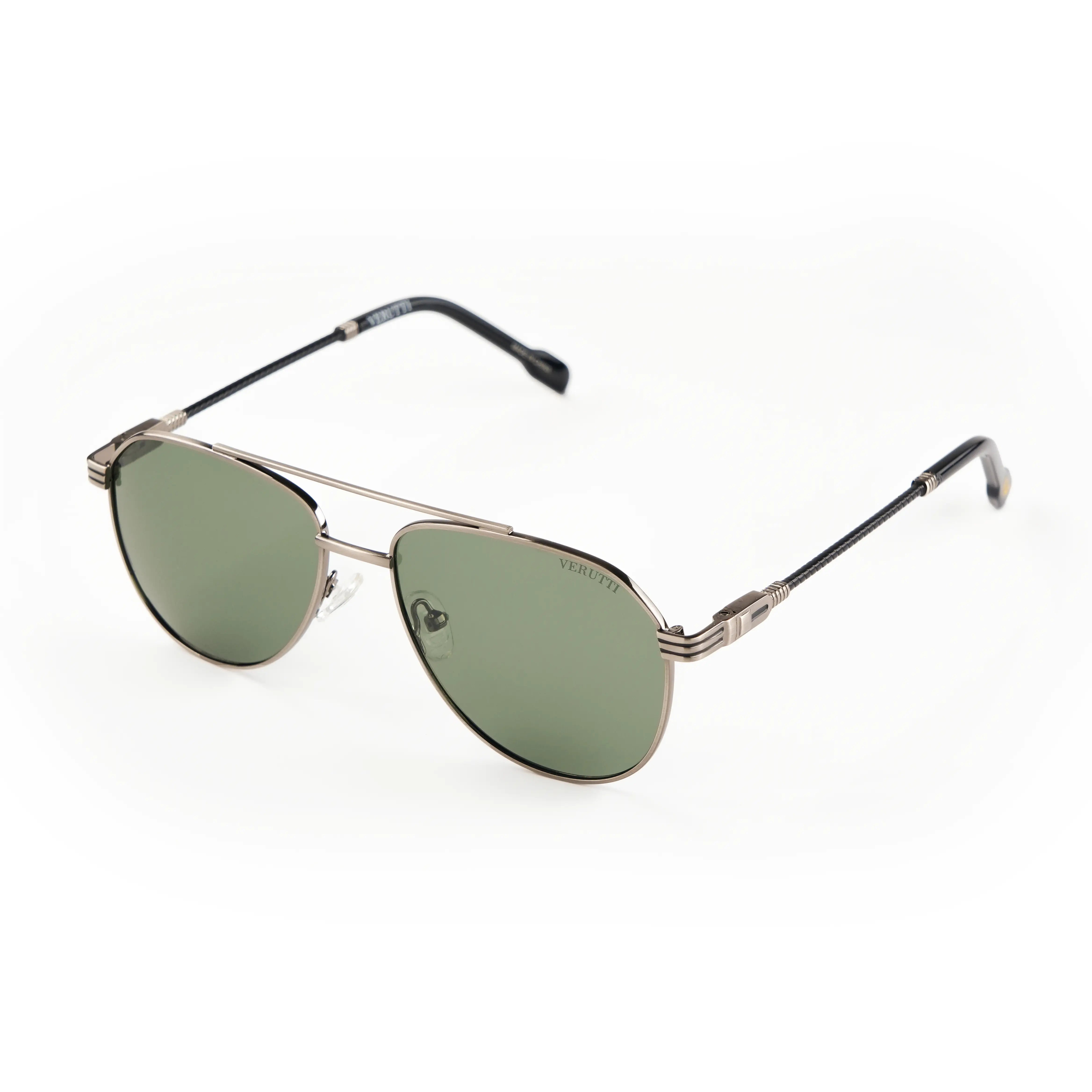 Men’s Luxury Sunglasses Verutti S6633-C4 – Olive Green Aviator
