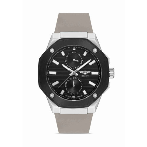 Men’s Luxury Watch Verutti VR-1012-1 – Octagonal in Gray & black