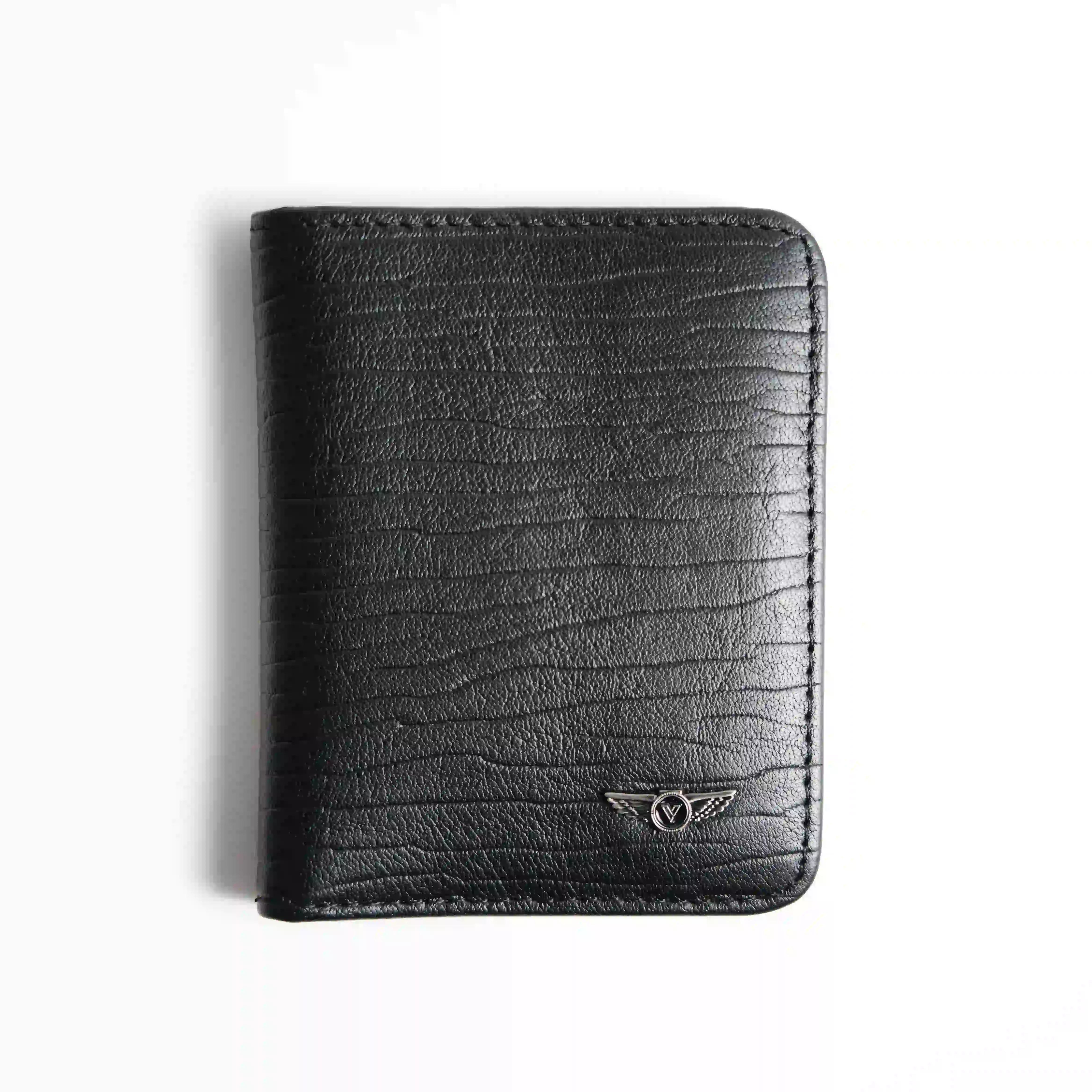 Verutti Men’s Leather Wallet in Black Cowhide, Model VRW-5000-1