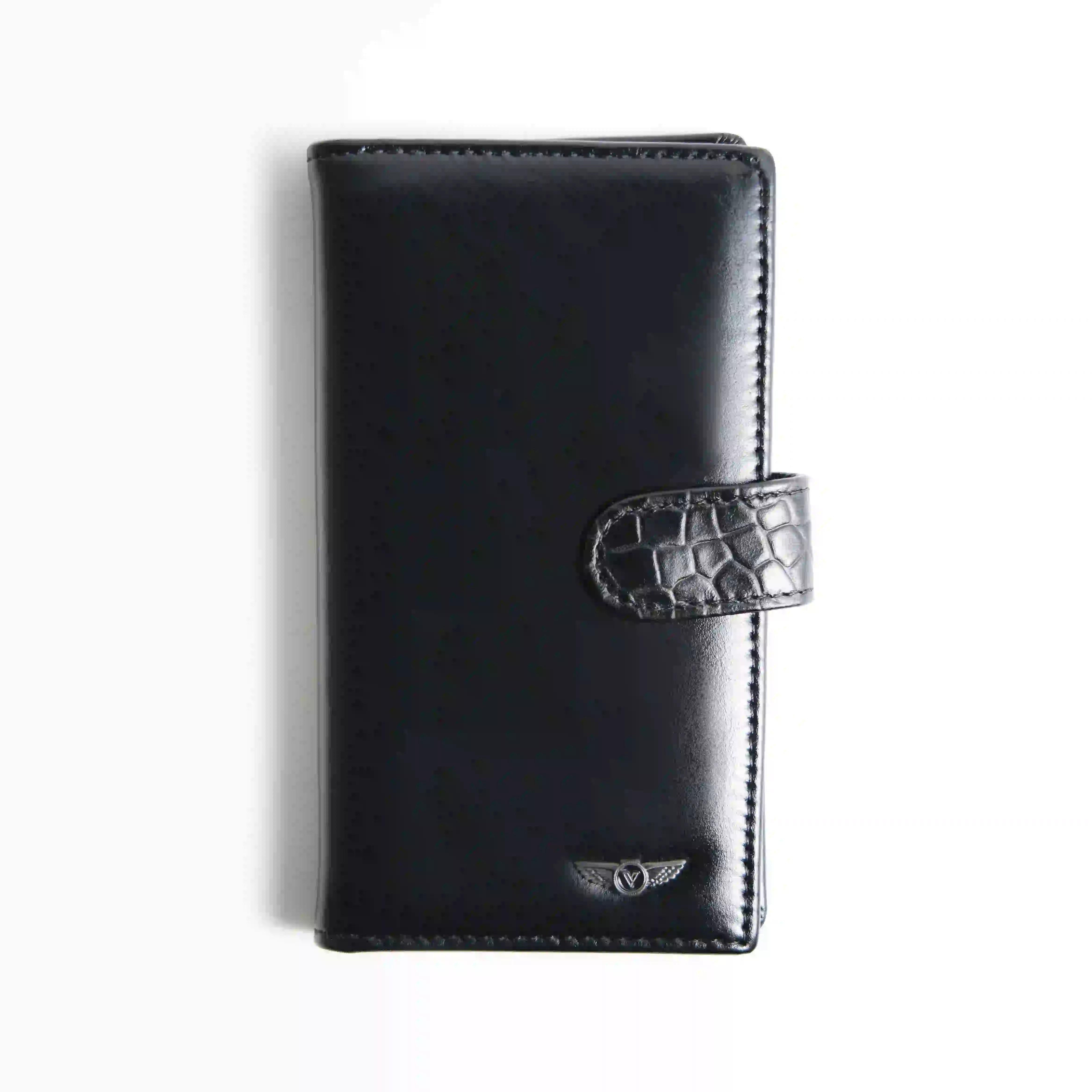 Verutti Men’s Leather Wallet in Black Cowhide, Model VRW-5010-1