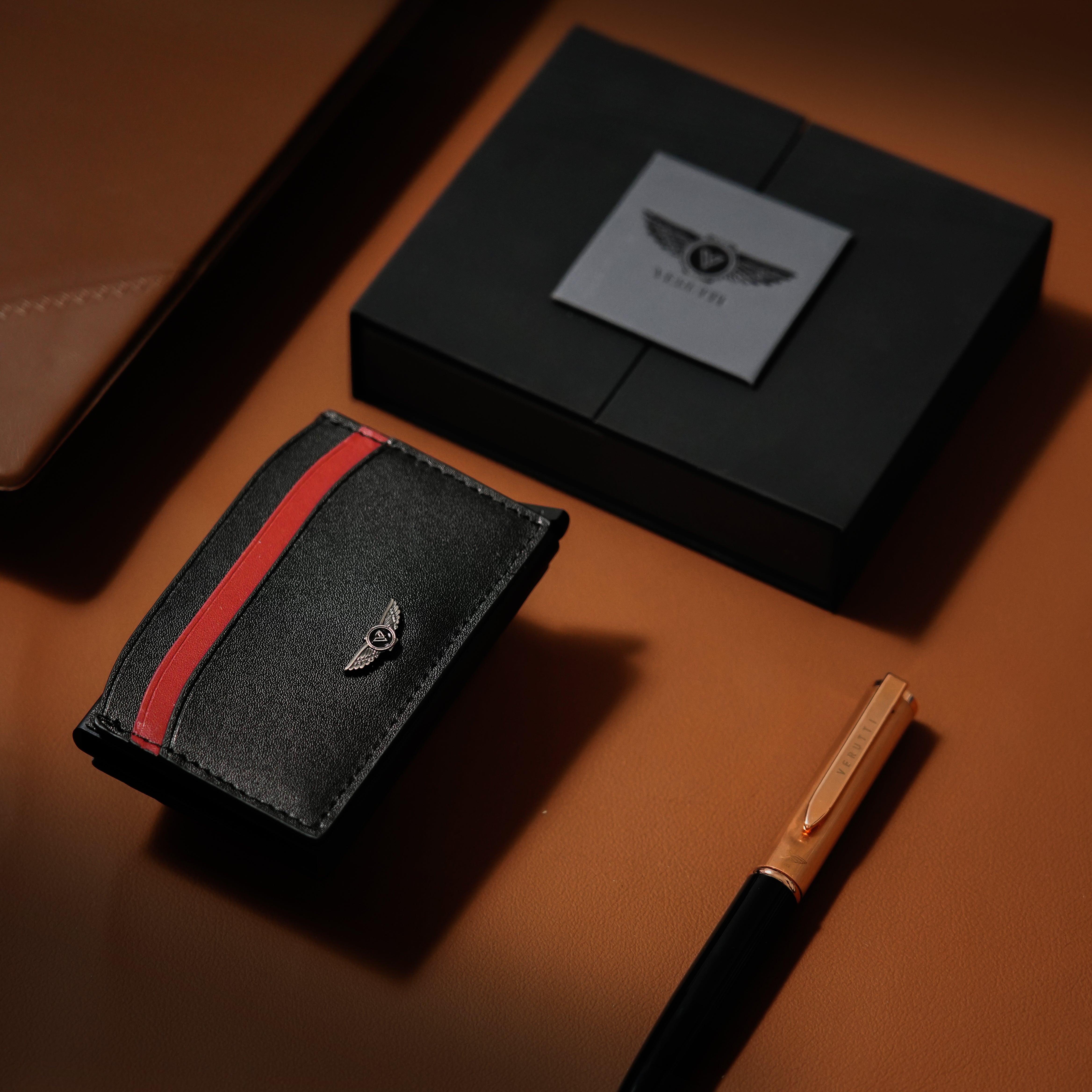 Men’s Genuine Leather Wallet – Verutti Nero Rosso Edition (VRW-1014-5)